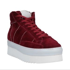 Soya Fish Genuine Leather Hi Top Platform Sneakers